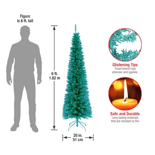 6ft. Unlit Tinsel Artificial Christmas Tree